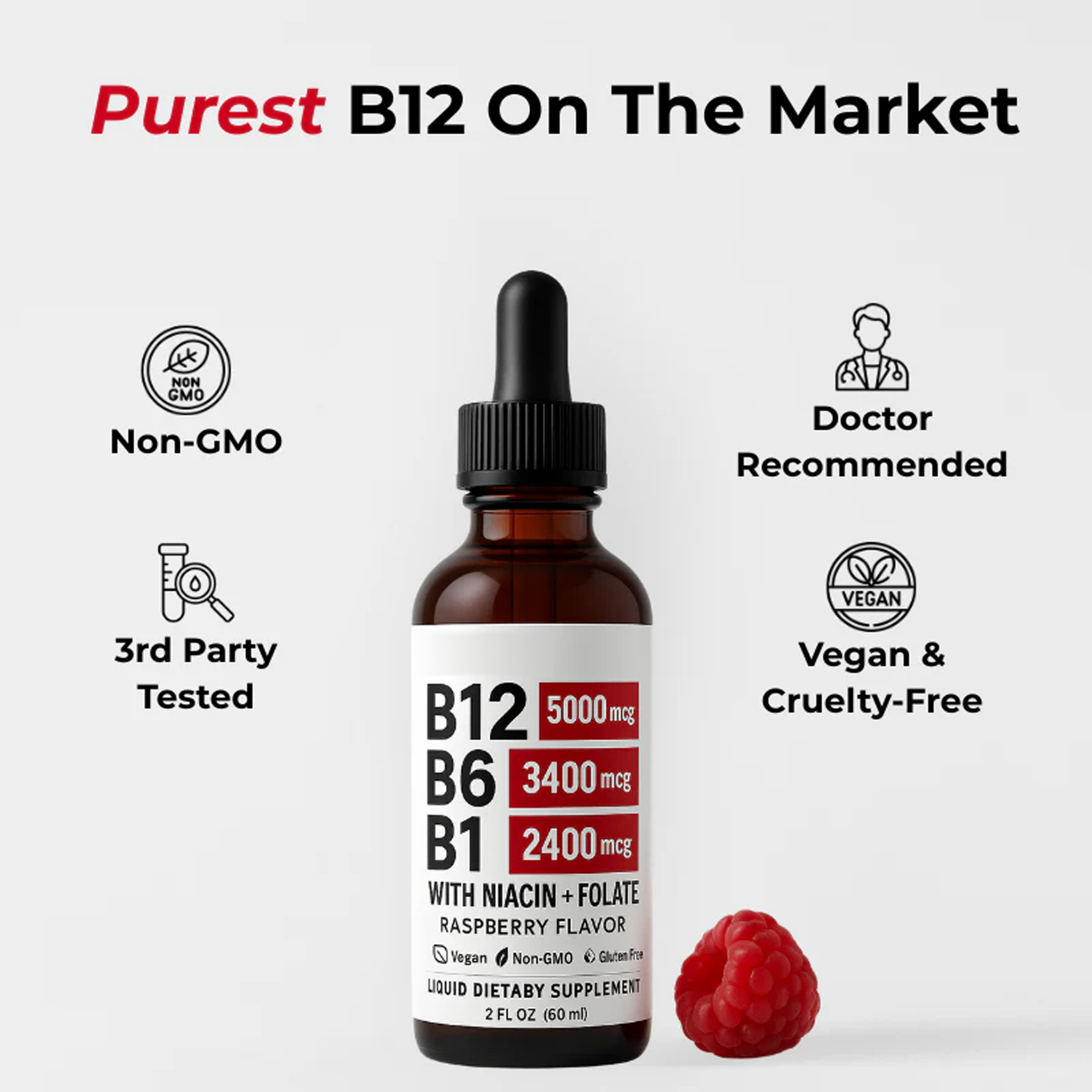 Raspberry Vitamin B Complex Drops